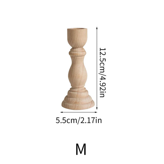 Wooden Candlestick Holders | Unfinished Natural Wood | Wedding, Home & Table Decor