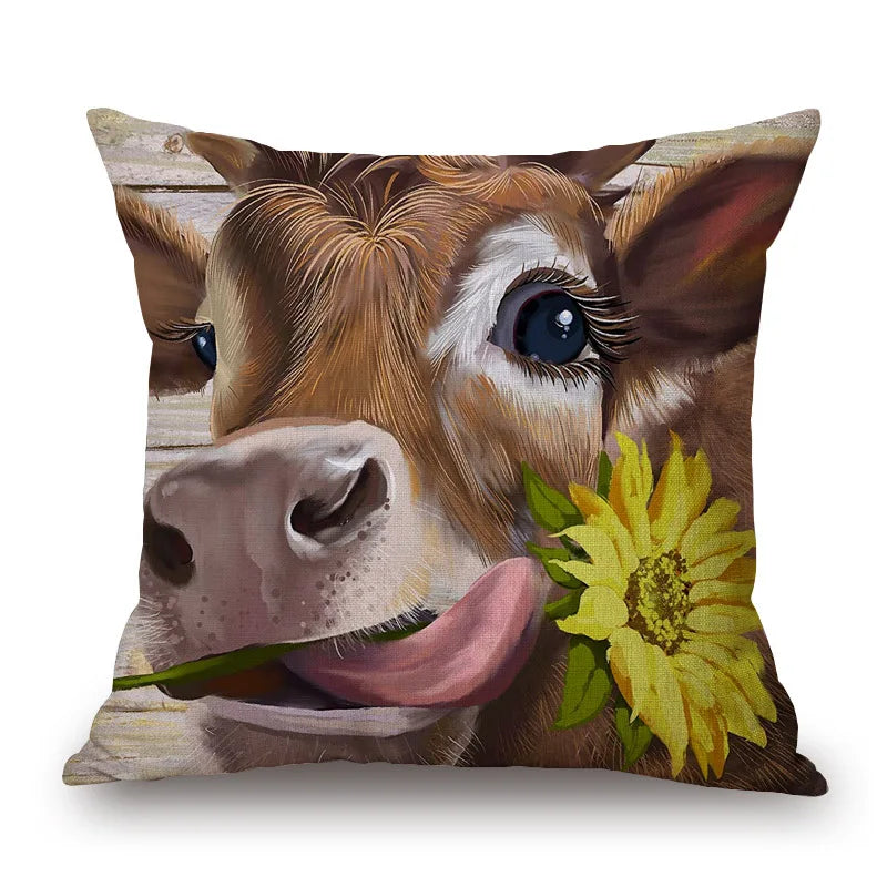 Cow & Cattle Cushion Covers | 45cm Farmhouse Animal Print Range