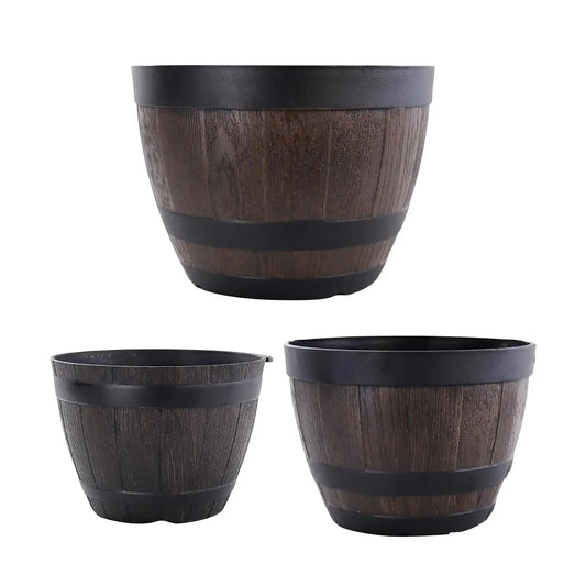 Planter Garden Pot Barrel Rustic - The Renmy Store Homewares & Gifts