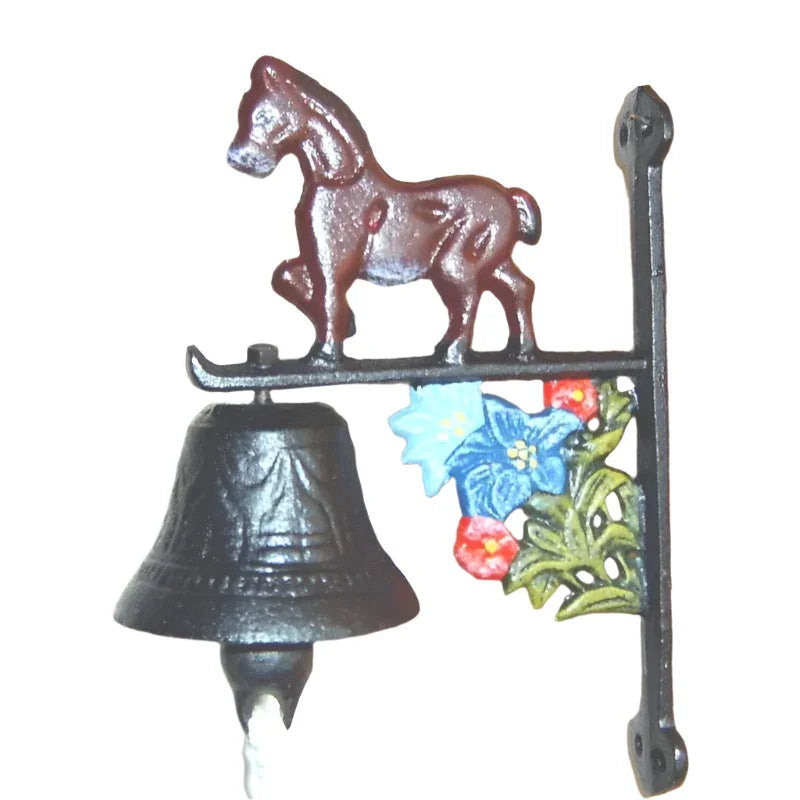 Doorbell Bell Brown Horse Country Cast Iron