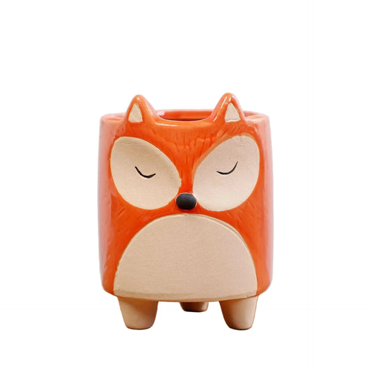 Fox Orange Ceramic Planter Pot | Indoor & Outdoor Succulent Pot