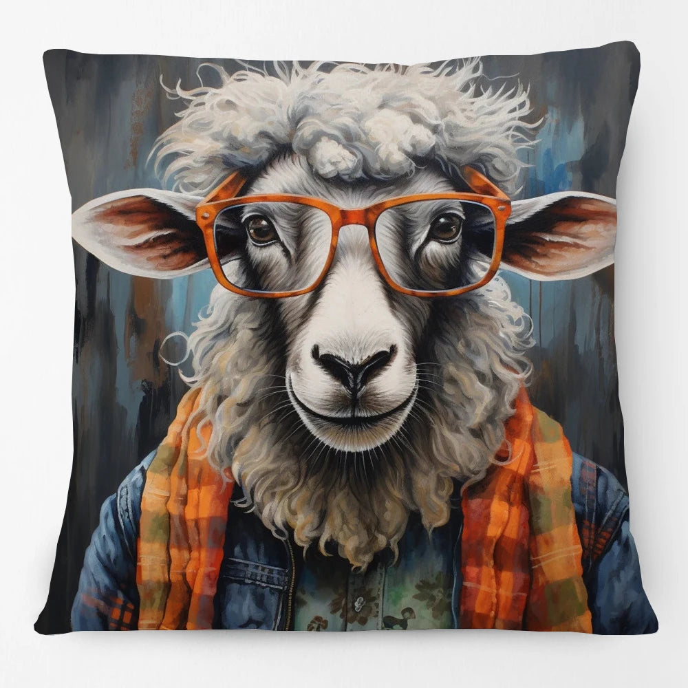 Cushion Cover Funky Farm Vintage Animals | Fox Highland Cow Sheep Alpaca Goat Donkey Horse
