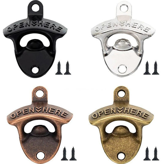 Bottle Opener Wall Open Here Metal - The Renmy Store Homewares & Gifts
