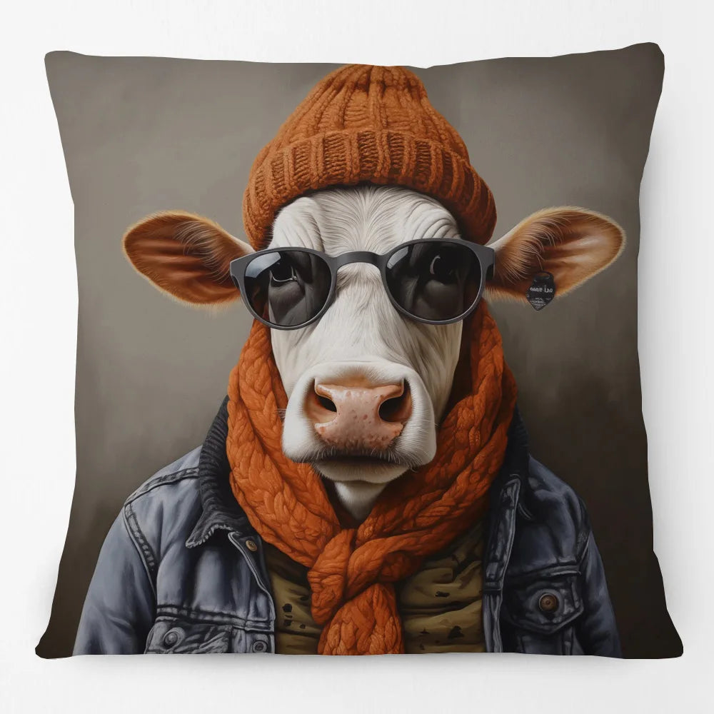 Cushion Cover Funky Farm Vintage Animals | Fox Highland Cow Sheep Alpaca Goat Donkey Horse