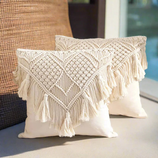 Cushion Cover Pillow Macrame Boho Woven