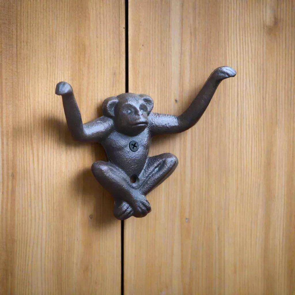 Hook Cheeky Monkey Rustic Cast Iron - The Renmy Store Homewares & Gifts