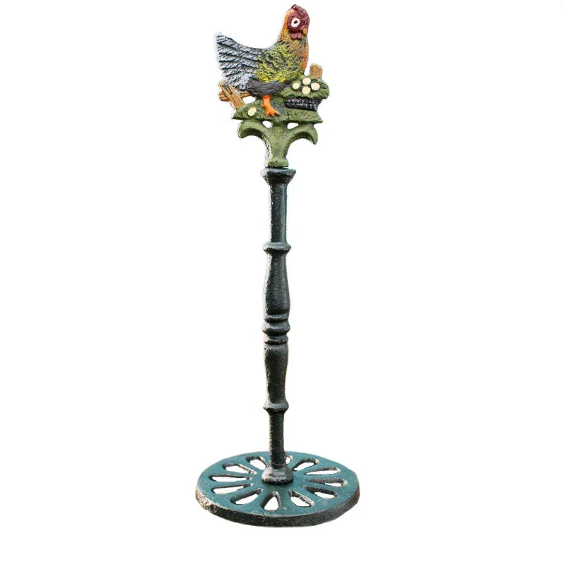Paper Towel Holder Chicken Country Cast Iron
