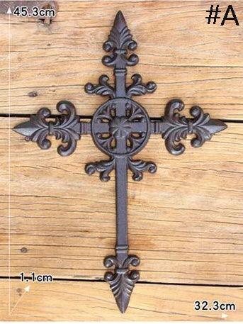 Cross Cast Iron Rustic Wall Home Garden Large - The Renmy Store Homewares & Gifts
