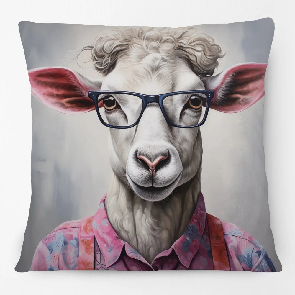 Cushion Cover Funky Farm Vintage Animals | Fox Highland Cow Sheep Alpaca Goat Donkey Horse