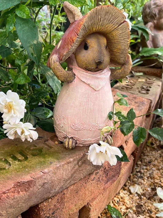 Rabbit with Mushroom Hat Ornament