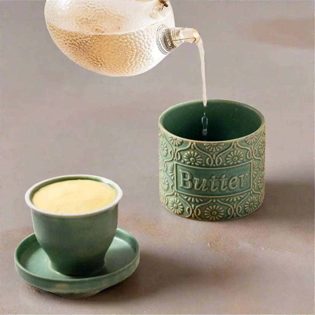 Butter Crock Vintage Antique Green - The Renmy Store Homewares & Gifts