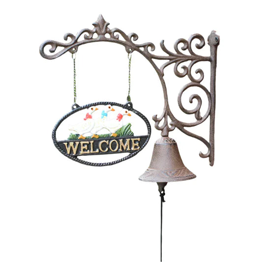Welcome Doorbell Bell Cast Iron Entrance Duck Family - The Renmy Store Homewares & Gifts