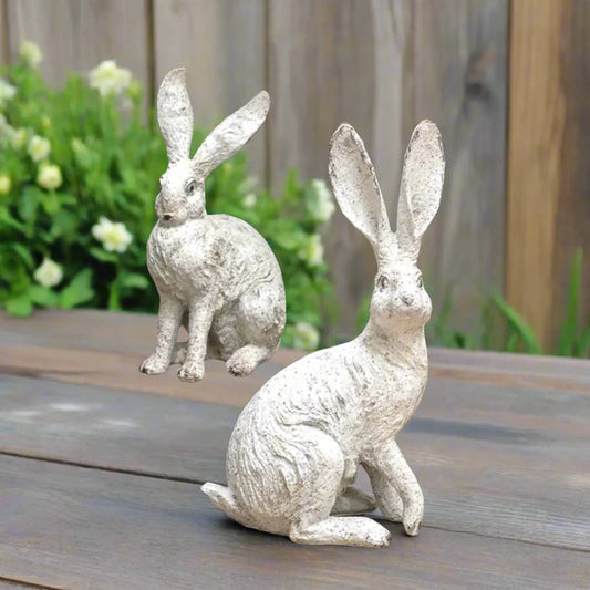 Rabbit Decoration White Home Garden Decor - The Renmy Store Homewares & Gifts