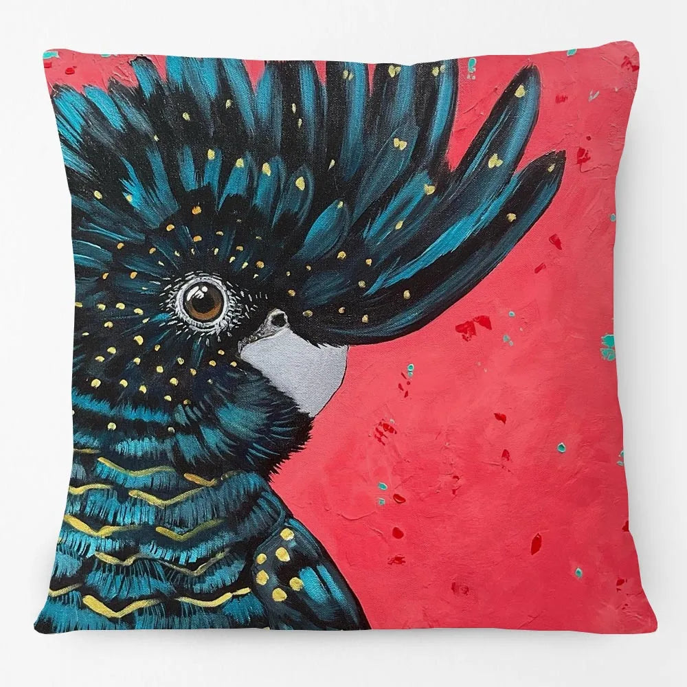 Australian Bird Cushion Cover | Cockatoo Galah Linen 45cm
