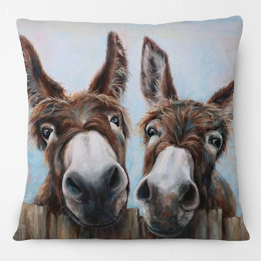 Farm Animal Friends Cushion Covers 45cm | Highland Cow, Giraffe & Farmhouse Designs