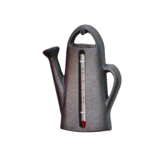 Cast Iron Watering Can Thermometer 16cm - Garden Wall Decor