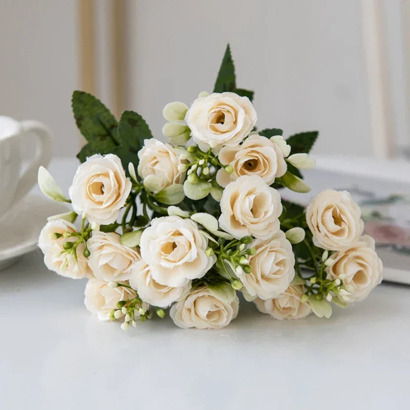 Rose 15 Bouquet Vase Decoration Artificial Flower