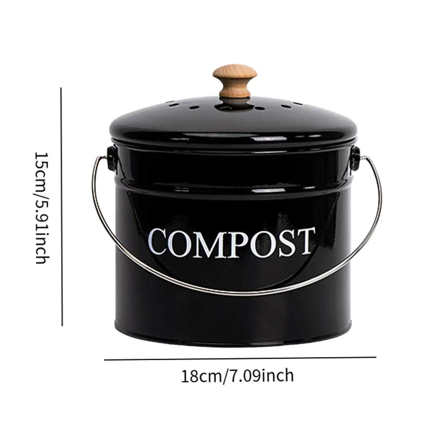 Compost Bin Bucket Classic Black