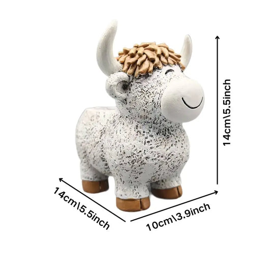 Highland Cow Planter Pot - Farmhouse Country Garden Decor