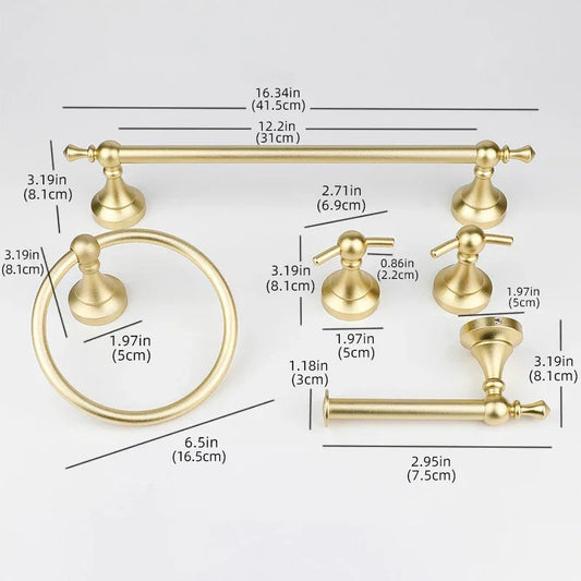 Bathroom Toilet Accessories Wall Hardware Set Gold