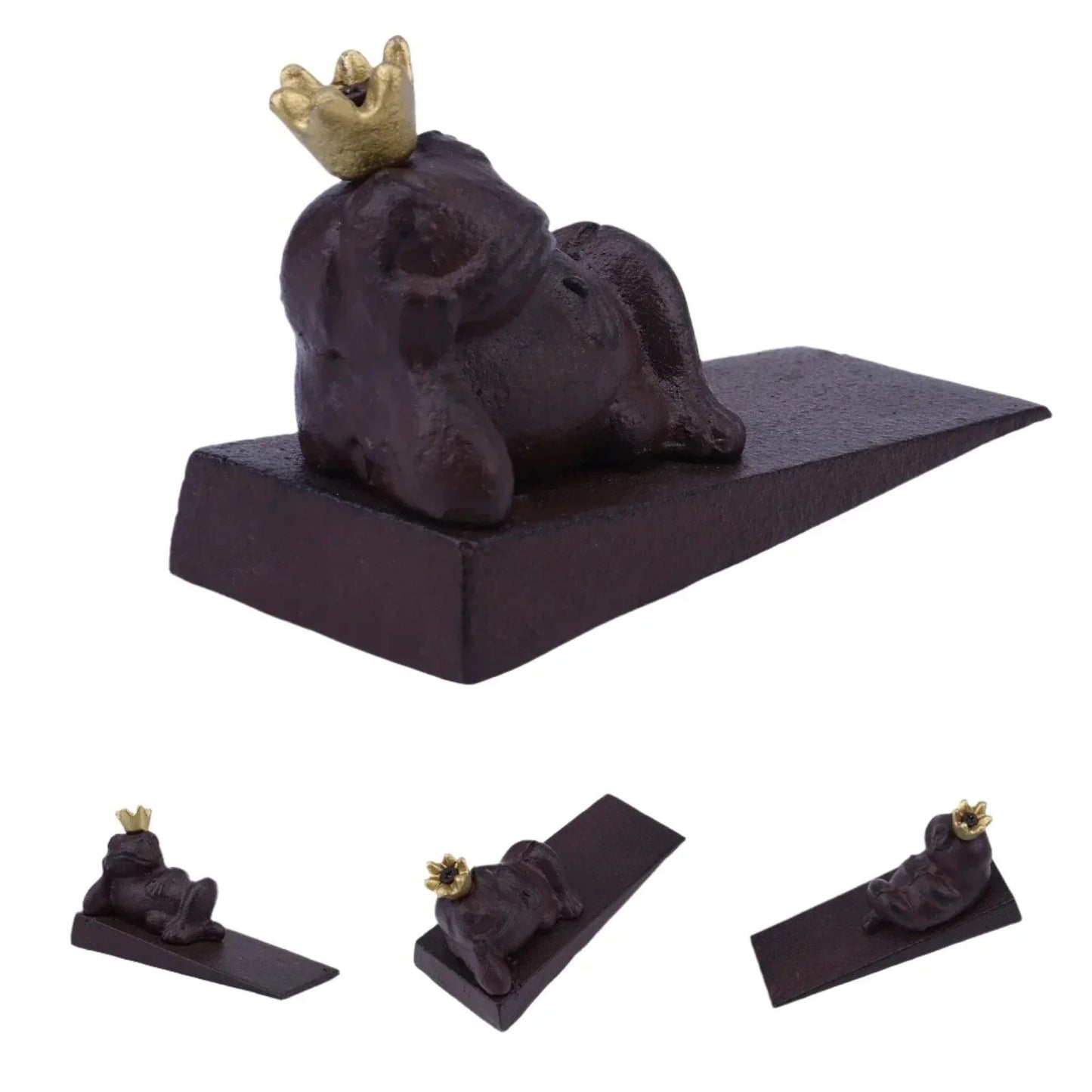 Cast Iron Door Stop Wedge Frog King - The Renmy Store Homewares & Gifts