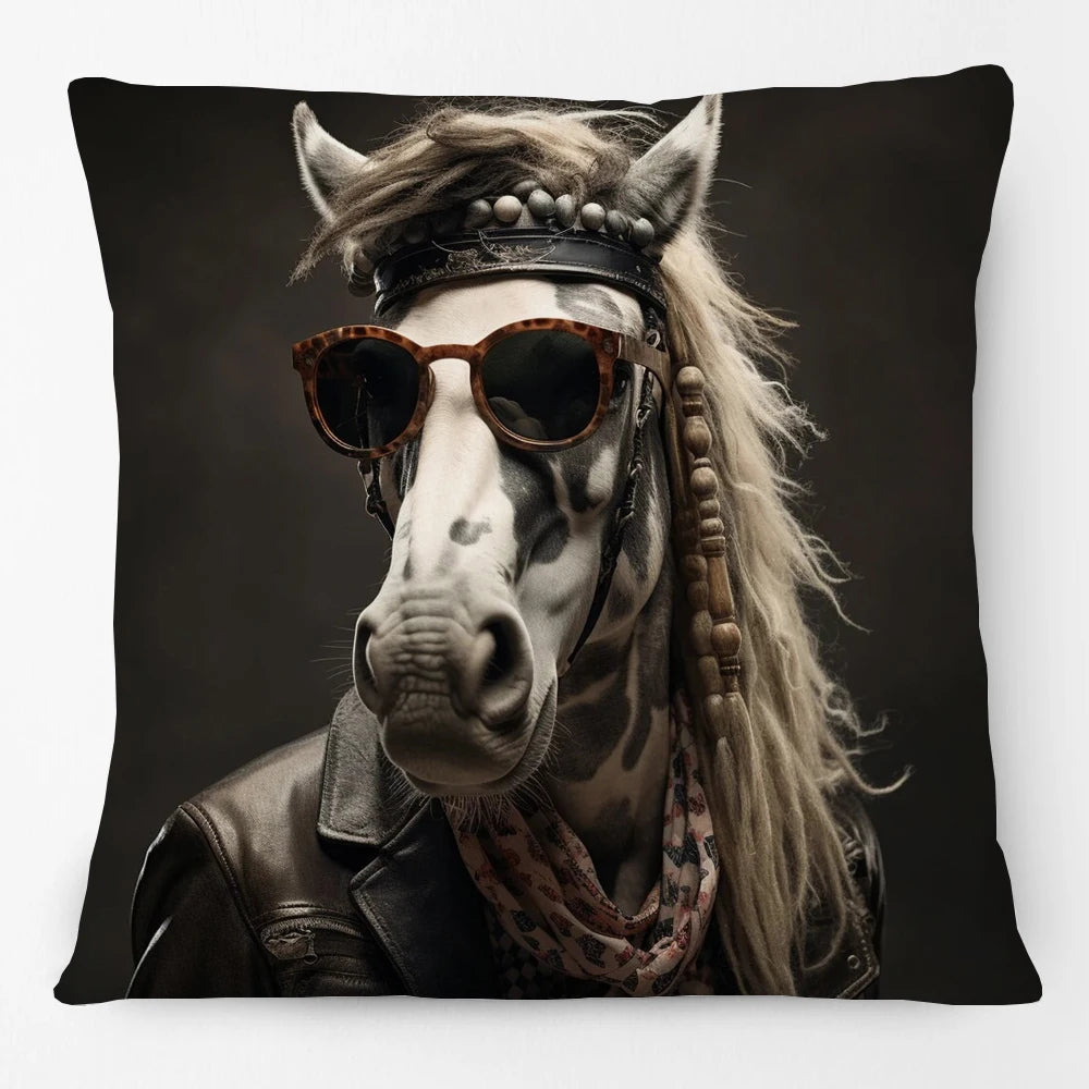 Cushion Cover Funky Farm Vintage Animals | Fox Highland Cow Sheep Alpaca Goat Donkey Horse
