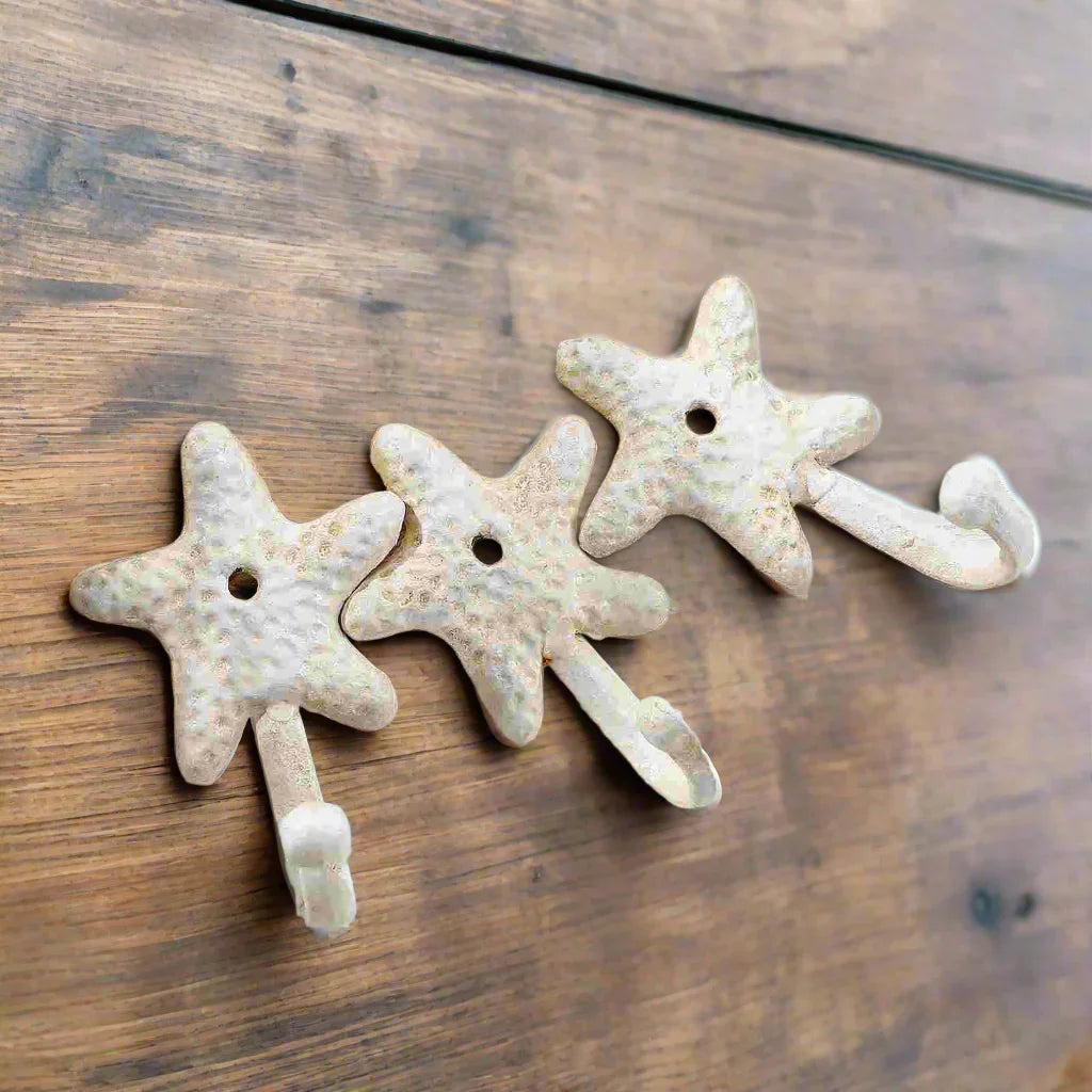 Starfish Hook Set of 3 Cast Iron Coastal Beach - The Renmy Store Homewares & Gifts