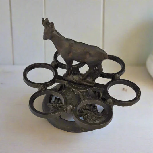 Rust Brown Cast Iron Horse Shape Egg Holder Stand Holds 6 Eggs Stylish Kitchen Craft for Home Living Room Decor Perfect Holiday - The Renmy Store Homewares & Gifts