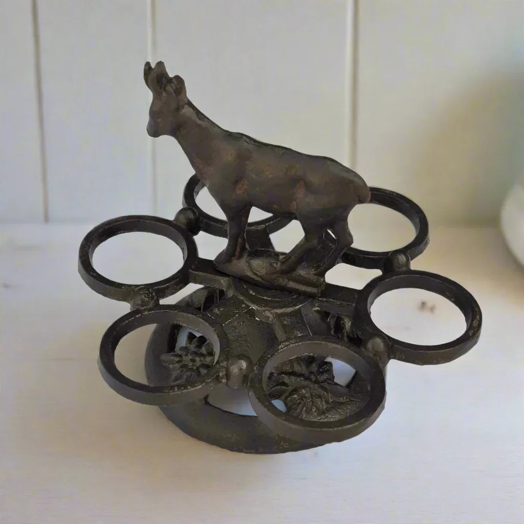Rust Brown Cast Iron Horse Shape Egg Holder Stand Holds 6 Eggs Stylish Kitchen Craft for Home Living Room Decor Perfect Holiday - The Renmy Store Homewares & Gifts