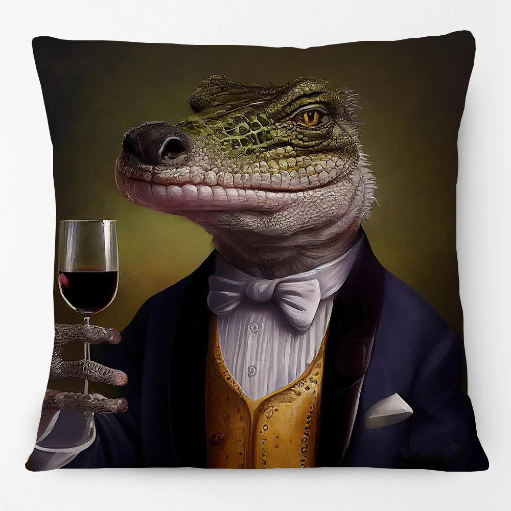 Cushion Cover Vintage Wine Bar Animal Print 45cm | Cheetah Kangaroo Donkey & More