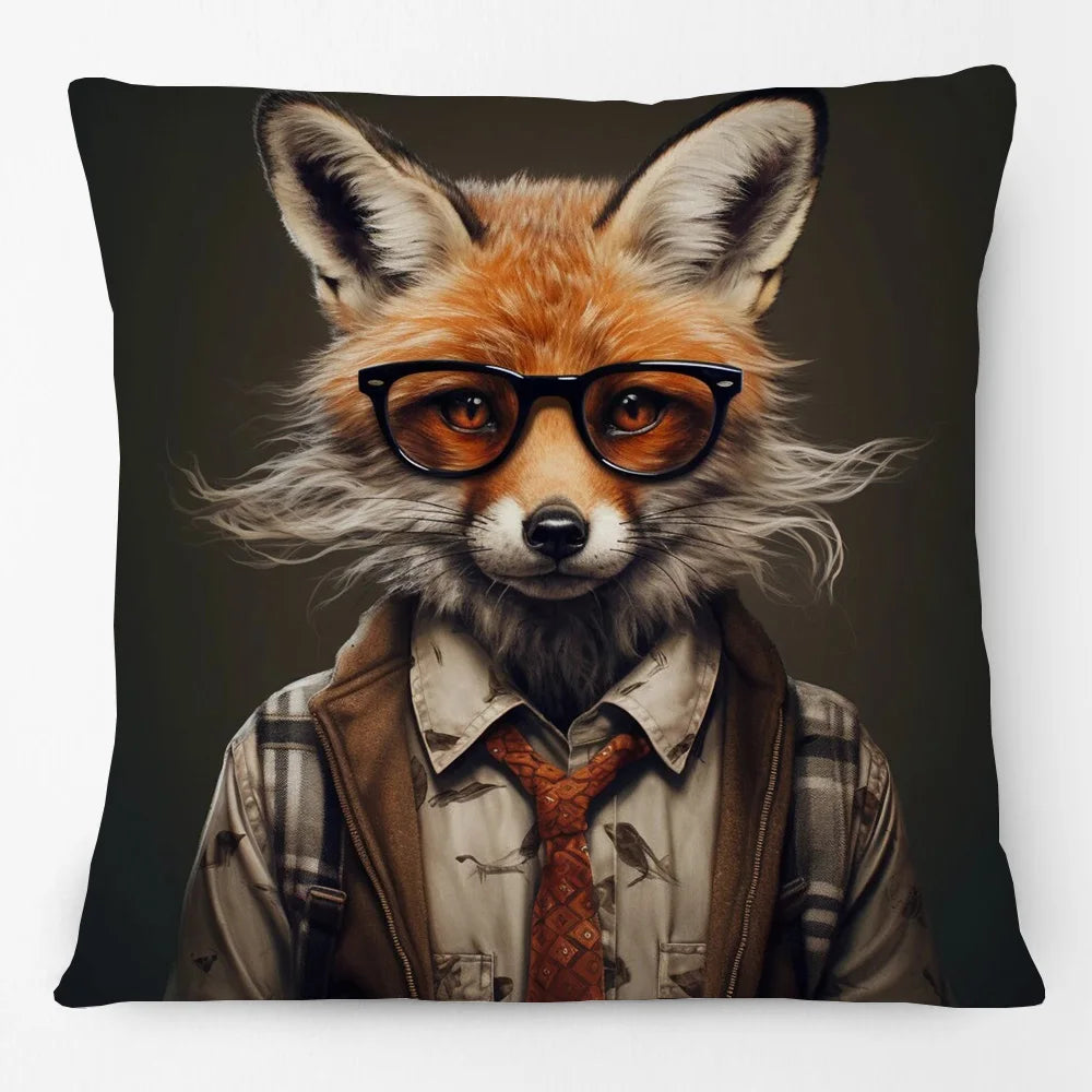 Cushion Cover Funky Farm Vintage Animals | Fox Highland Cow Sheep Alpaca Goat Donkey Horse