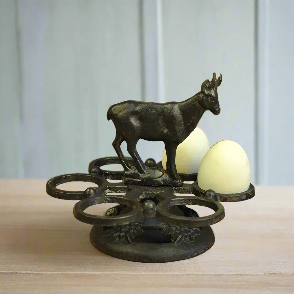 Rust Brown Cast Iron Horse Shape Egg Holder Stand Holds 6 Eggs Stylish Kitchen Craft for Home Living Room Decor Perfect Holiday - The Renmy Store Homewares & Gifts