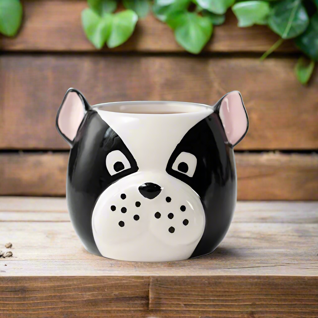 frenchie plant pot French Bulldog Planter Pot
