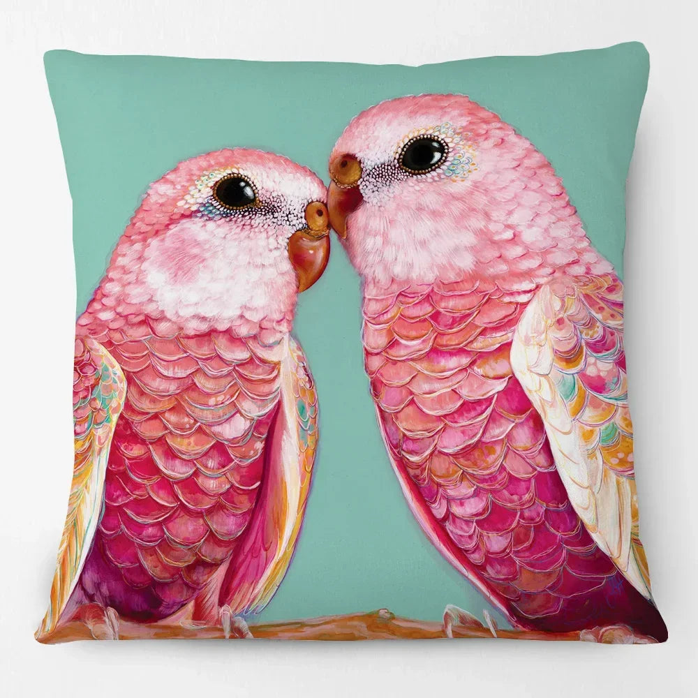 Cushion Cover Brights Bird Parrot Magpie Kookaburra Floral