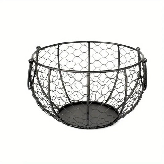 Egg Basket Farmhouse Metal 19cm
