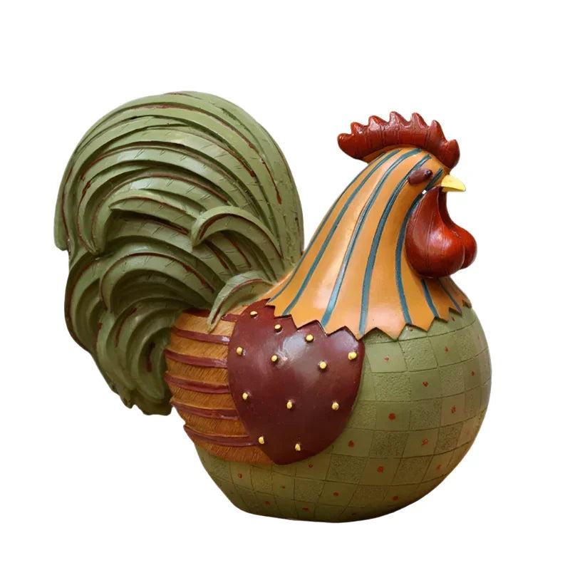 Rooster Chicken Country Style Cottage Green Ornament