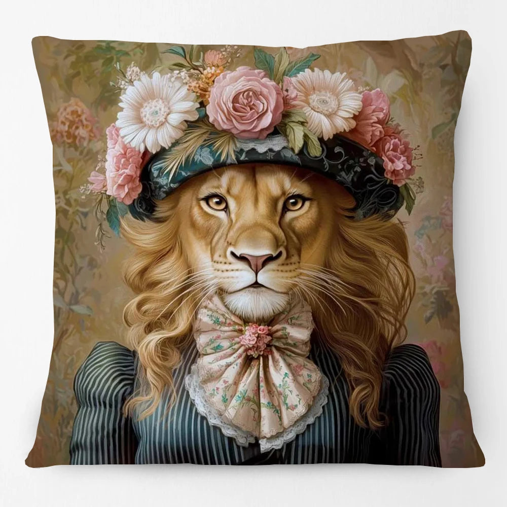 Animal Royalty Cushion Covers 45cm | Regal Animal Portraits & Vintage Style