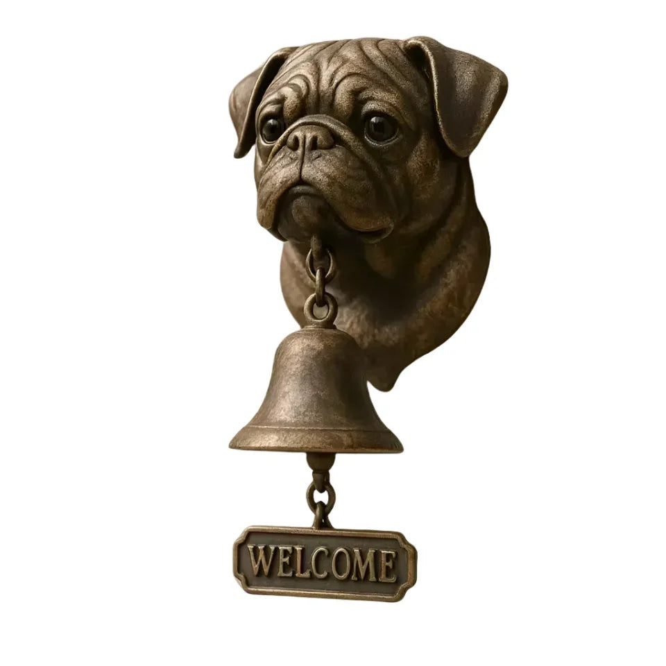 Pug Dog Doorbell Welcome Bell | Resin 20cm | Pug Lover Gift