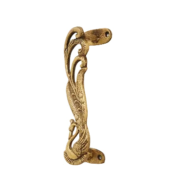 Solid Brass Peacock Door Handle | Vintage Phoenix Pull Handle | Wardrobe, Cabinet & Front Door