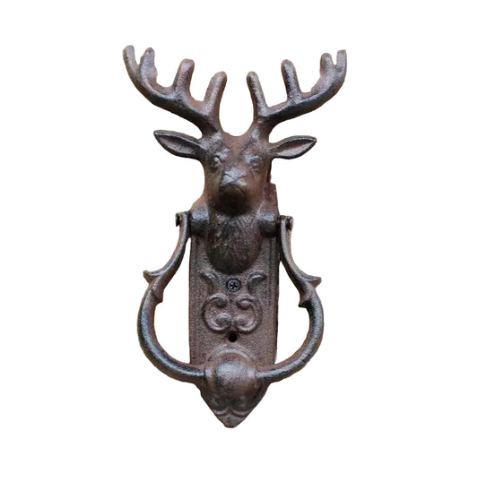 Door Knocker Cast Iron Deer Stag Rustic Cabin - 22.4x13.1cm