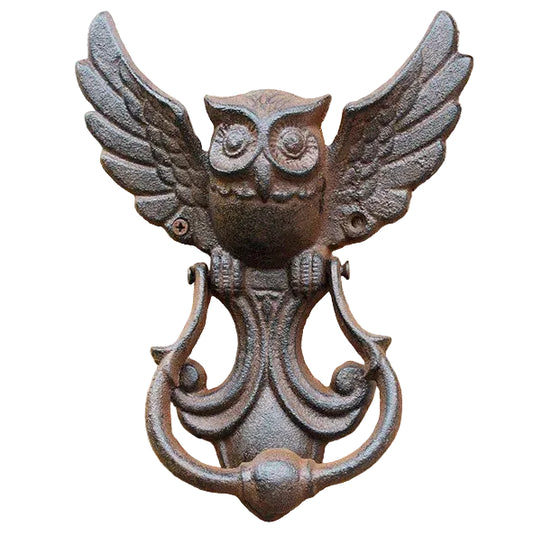 Door Knocker Owl Flying Bird Cast Iron - Vintage Rustic