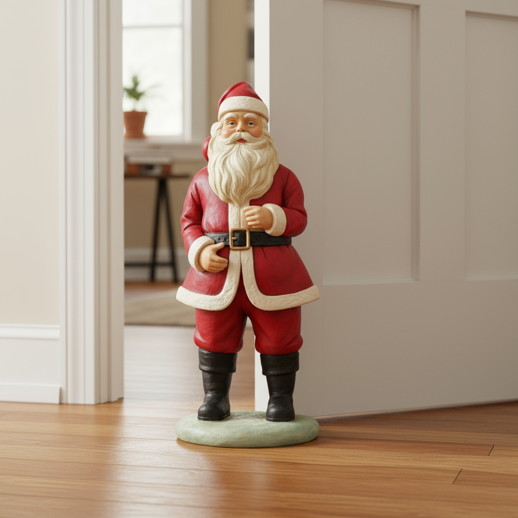 Santa Claus Vintage Cast Iron Door Stop | Christmas Festive Decor
