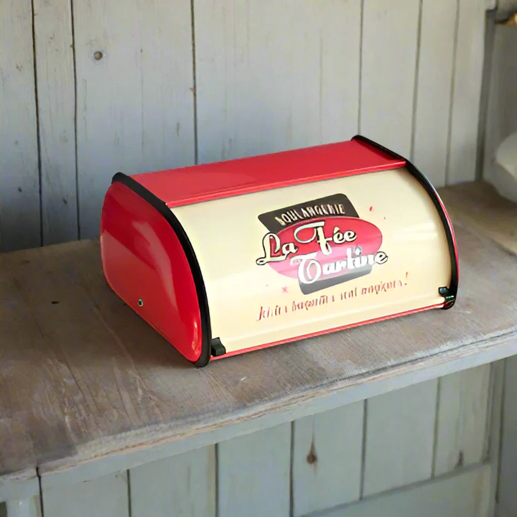 Bread Box Metal Red Kitchen Vintage Retro - The Renmy Store Homewares & Gifts