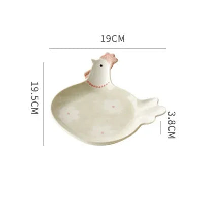 Chicken Bowl Plate Country Ceramic - The Renmy Store Homewares & Gifts