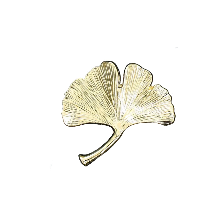 Gold Ginkgo Leaf Cabinet Knob | Botanical Drawer Knob | Dresser & Furniture Hardware