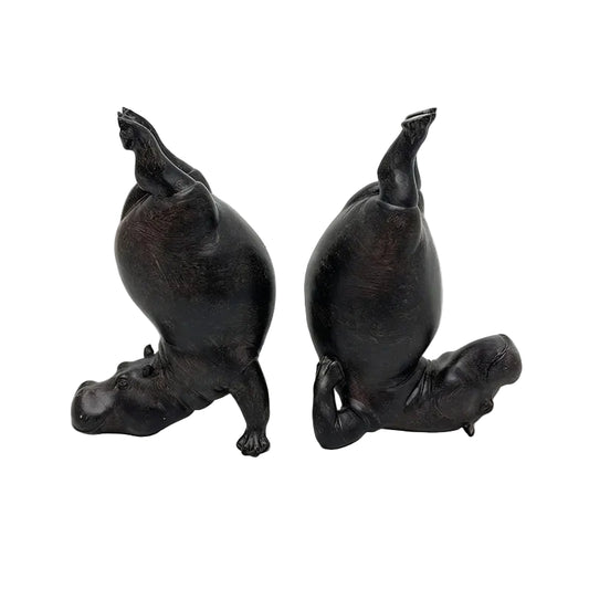 Yoga Hippo Resin Figurine | Zen Pose Animal Sculpture | Funny Home Decor Gift