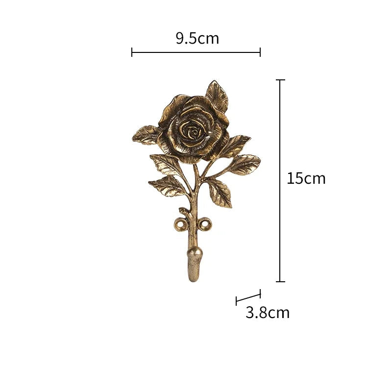 Vintage Rose Metal Wall Hook | Decorative Floral Hook