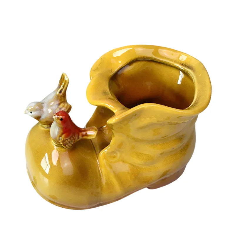 Pot Planter Boot Birds - The Renmy Store Homewares & Gifts