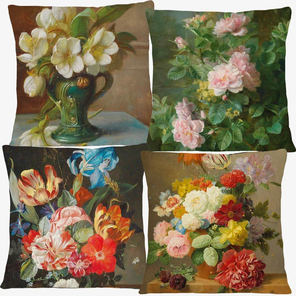 Cushion Cover Floral Flower Antique Classics