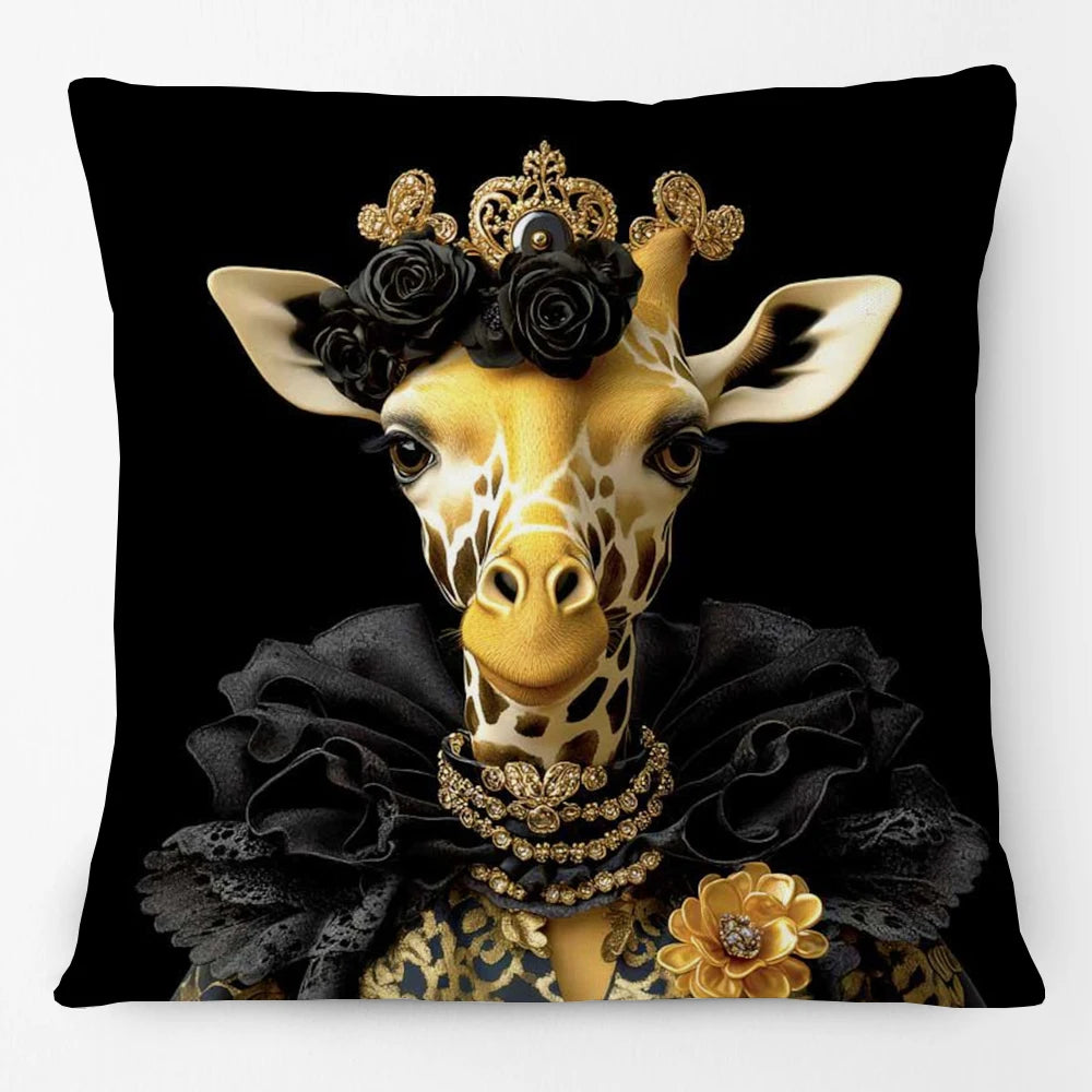 Animal Royalty Cushion Covers 45cm | Regal Animal Portraits & Vintage Style